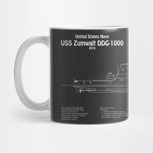 USS Zumwalt DDG-1000 Destroyer ship plans - PDpng Mug